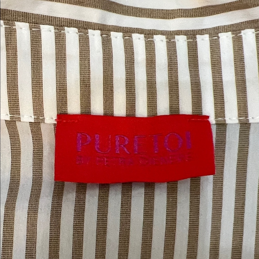 PURETOL by Petra Dieners Elegant Striped Women's Blouse Oversized Cuff Sleeve - Picture 2 of 11